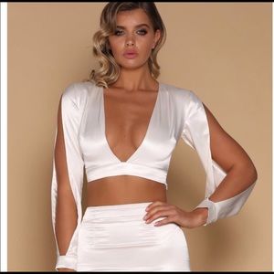 Meshki long sleeve crop top xs